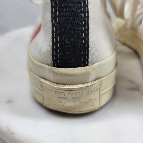 Converse x Comme des Garcons PLAY Chuck 70 High Top Sneakers M7 W9 Heart Logo - Image 8