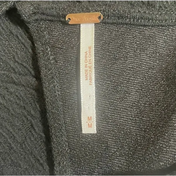 Y2K Free People Embroidered Peplum Top M Keyhole‎ Back Indie Sleaze Festival - Image 9