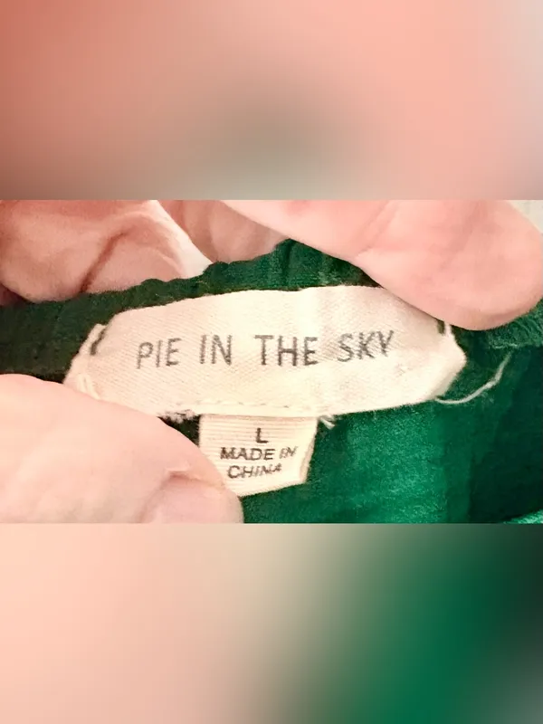 Pie in the Sky Emerald Green Long Sleeve Women's Dress- size L - Image 3