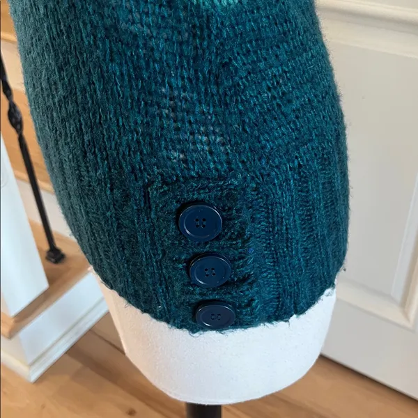 Colorblock Multicolor Green Mod Sweater - Image 7
