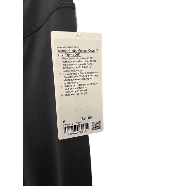 Lululemon Wunder Under SmoothCover High-Rise Tight 25" Size 6 Graphite Grey - Image 8