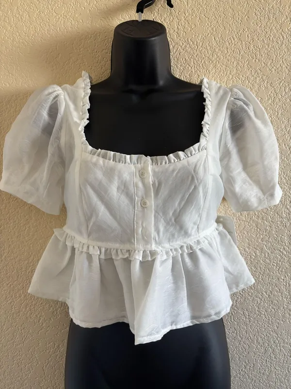 Altar'd State white Lindsay Babydoll Top NWT - Image 3