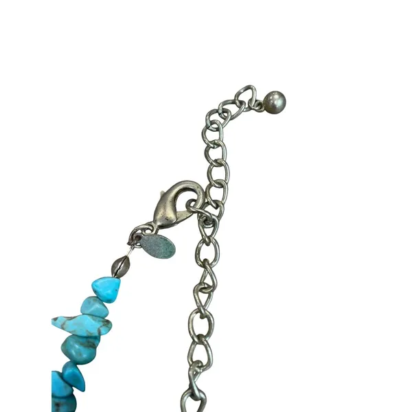 Chicos turquoise Gold metal Statement Boho Bib Tribal metal Knecklace SKU 9577 - Image 5