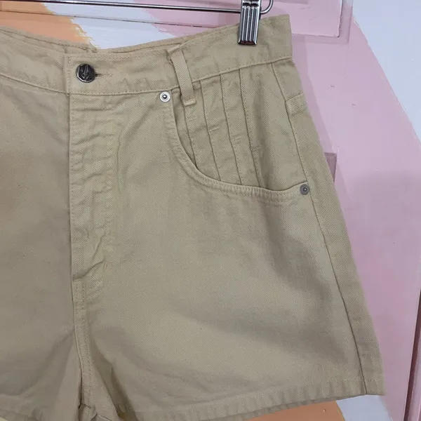 Vintage French Dressing 90s Butter Yellow High Waisted Denim Shorts Sz 10 💚🎀 - Image 3