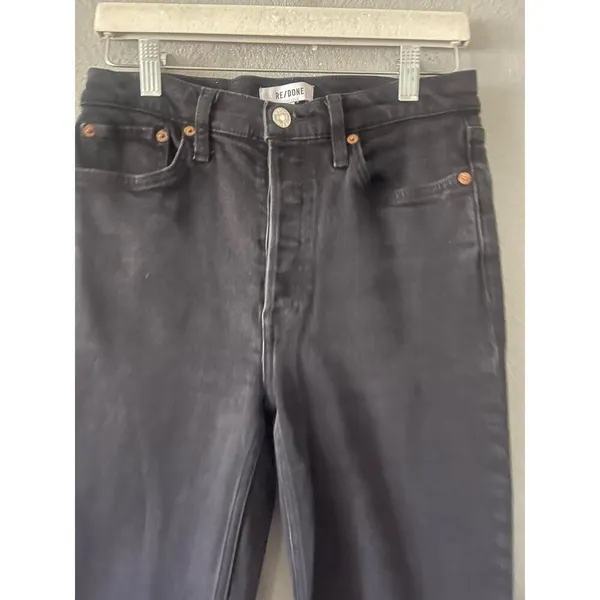Re/Done Originals High Rise Ankle Crop in Faded Black - Image 6