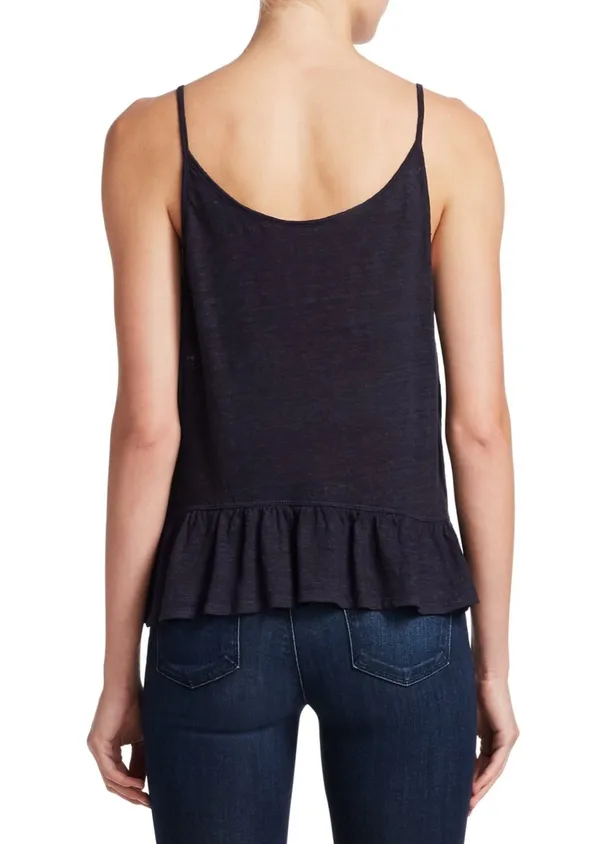 A.L.C. Ruffle Linen Knit Tank Top Small - Image 3