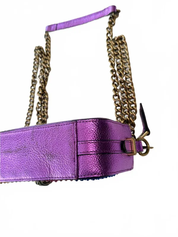 Kurt Geiger Kensington Rainbow Leather Crossbody Bag Crystal Eagle Chain Handbag - Image 4