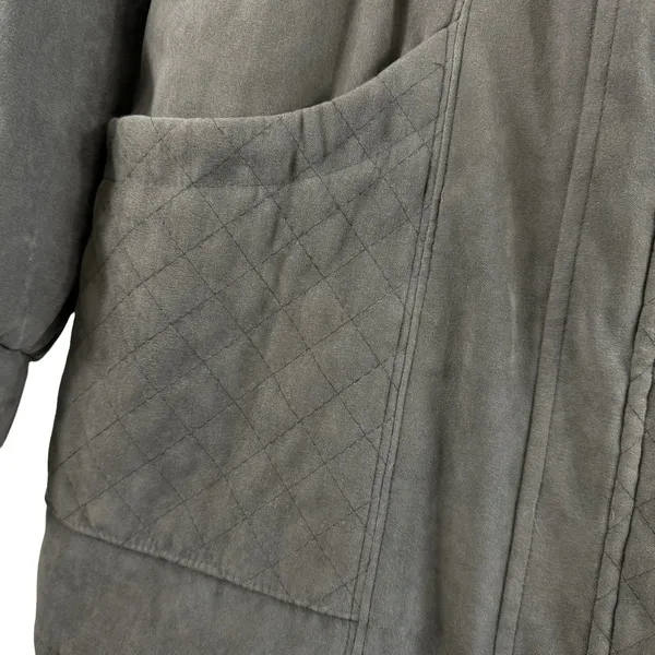 Croft‎ & Barrow Brown Full Zip Soft Faux Suede Mock Neck Jacket Pockets Size L - Image 3