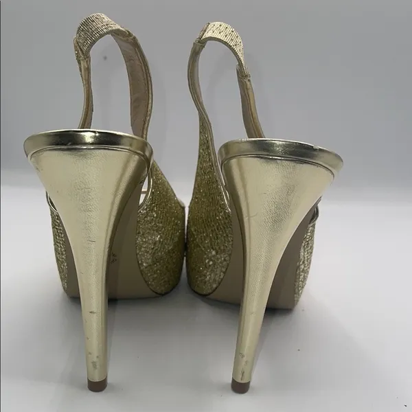 A.N.A Gold Stiletto Slingback Heels - Image 4