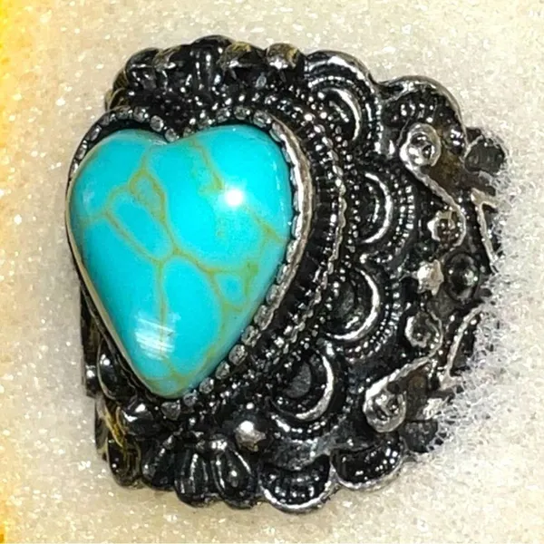 Turquoise Heart Jewelry Set Blue - Image 7