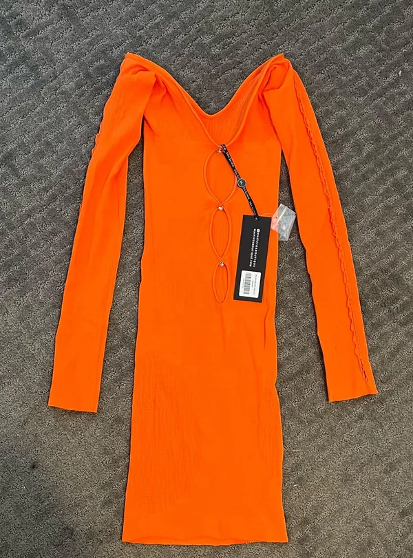 White Fox Orange Mini Dress - Image 3