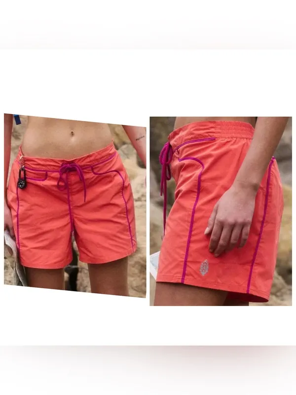 Free People Movement Make Your Mark Running Shorts Neon Orange Purple Small NWOT - Image 2