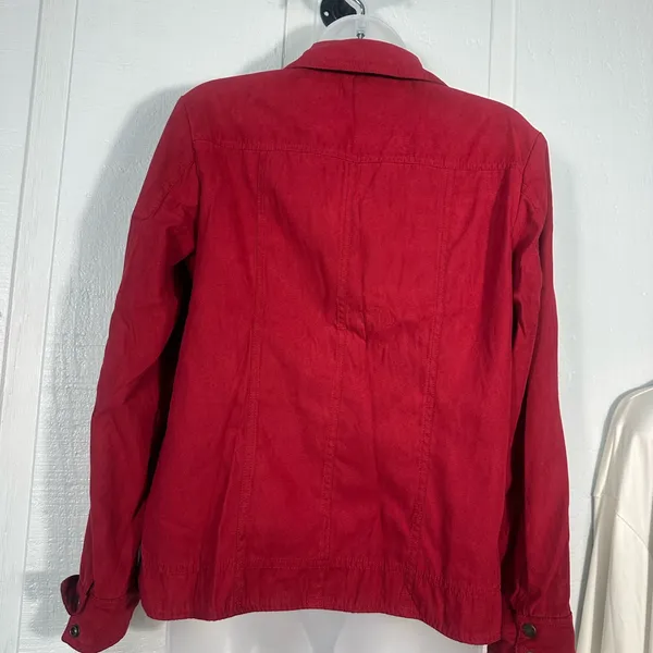 Amber Sun Red Zip Front Jacket Size Medium EUC - Image 4