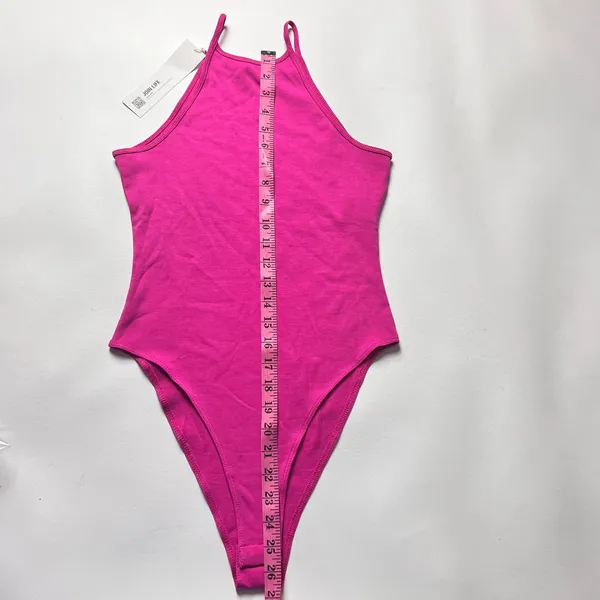 Zara Women's High Neck Pink Thin Strap Bodysuit Sz S - Image 7