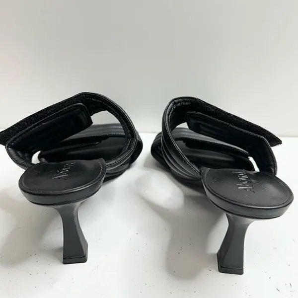 Abound Shoes Womens Size 6 Qarly Heeled Black Square Toe Slip‎ On Sandals - Image 6