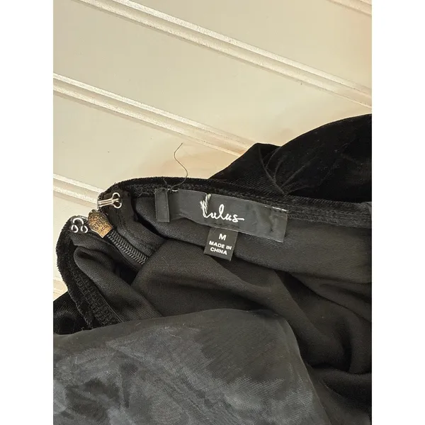 NWOT Lulus Mesmerizing Elegance Black Velvet Strapless Maxi Dress Size M - Image 5