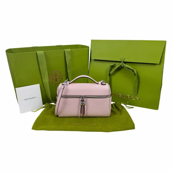 Tory Burch Slim Romy Top Handle Bag Leather Crossbody Bag Rose Pink - Image 5