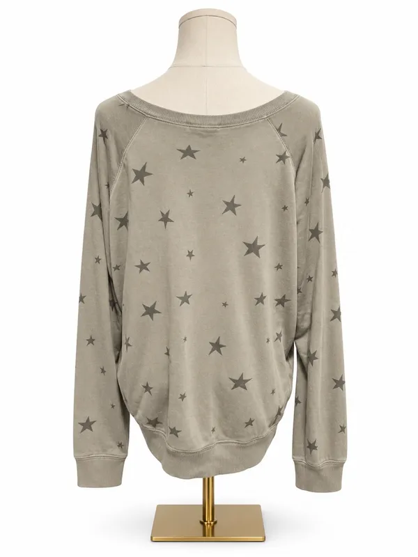 Rails Theo Sage Etoiles Star Print Sweatshirt Size Medium Cotton Modal - Image 3