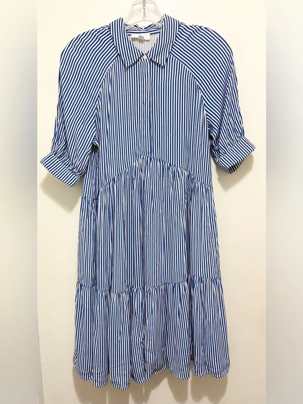 A Loves A Striped Tiered Button-Front Shirt Dress XS - Image 4