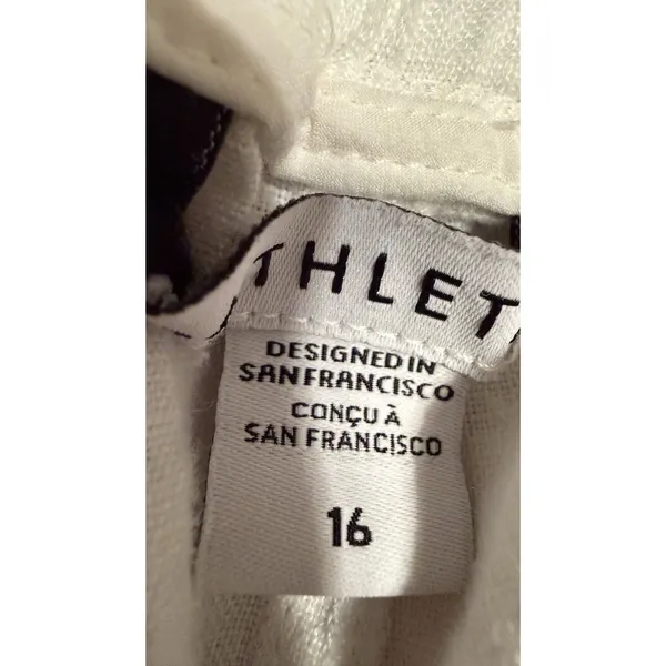 Athleta Cabo Linen Wide Leg Pants Womens 16 White Beach Pockets Drawstring - Image 3