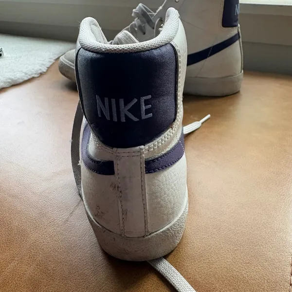 Nike Blazer Mid 77 White Purple Leather‎ High Top Sneakers Size 7Y/8.5 Womens - Image 6