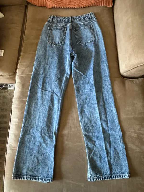 SheIn High Rise Cross Waist Straight Jeans - Image 5