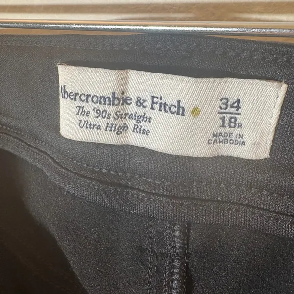 Abercrombie & Fitch‎ Women's Black Vegan Leather 90s Straight Pant Size 18 - Image 6