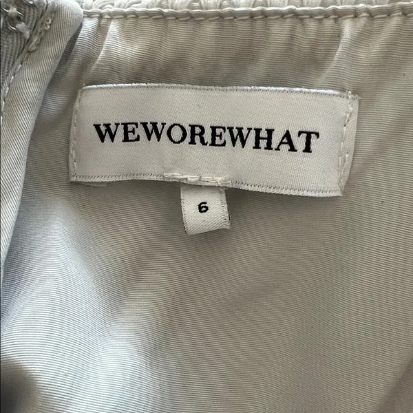 WeWoreWhat Light Gray / Light Blue Tiered Midi Size 6 - Image 8