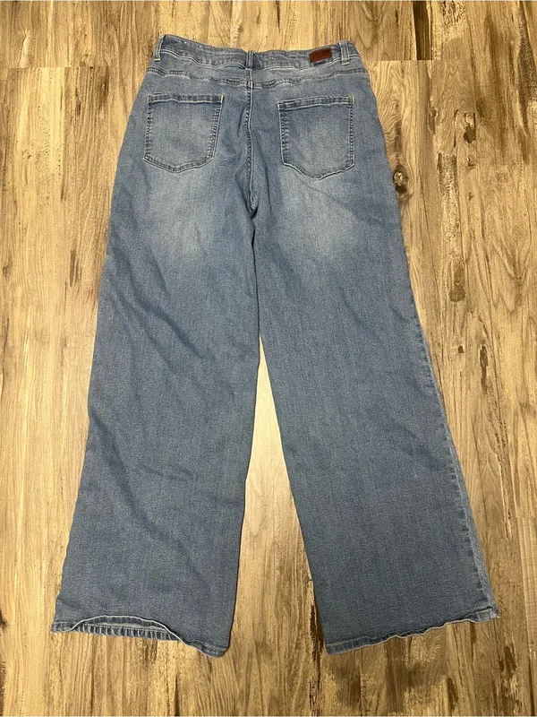 Blue Revival Wide Leg Denim Jeans Size 29 Medium Wash Flex Back - Image 5
