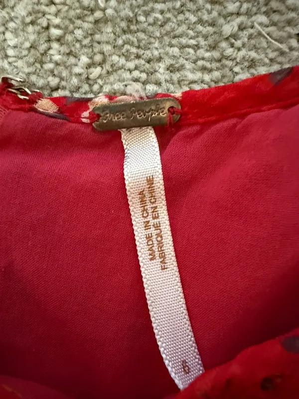 Free People Red flower Dress sz 6 - Image 2