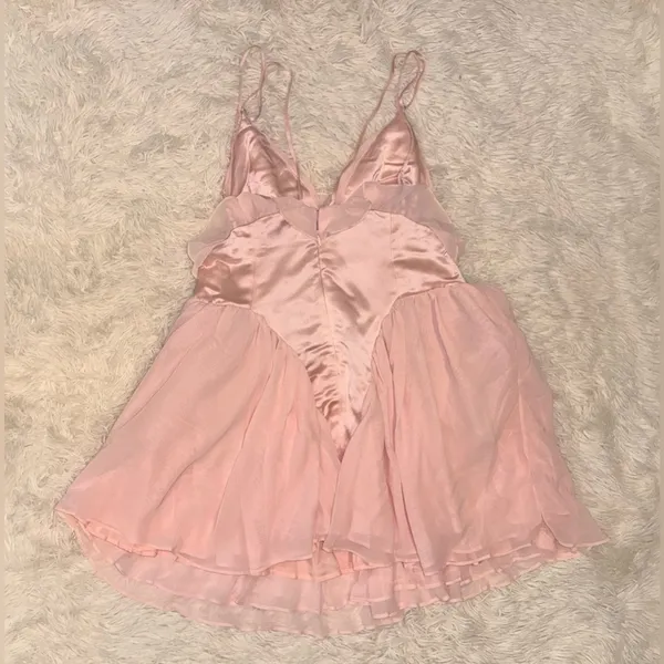 NWOT House of Cb Amaris Ballerina Pink Baby Doll Mini Dress sz M - Image 5