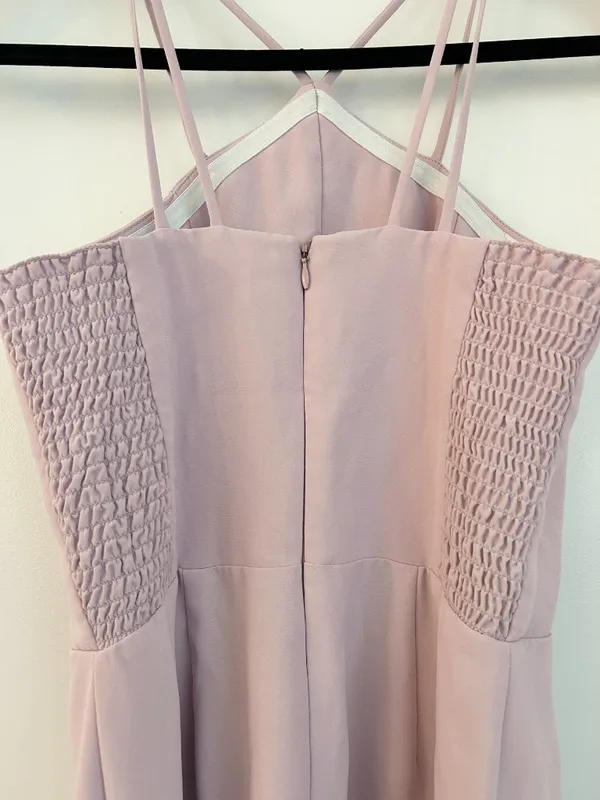 Amanda Uprichard Odean Asymmetrical Baby Pink Purple Cocktail Mini Dress Size S - Image 6