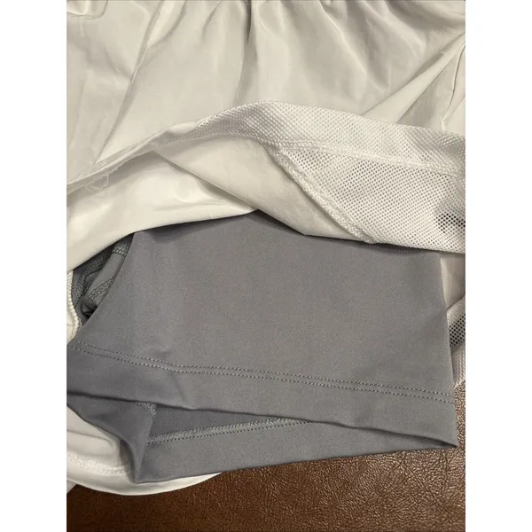 Nike Pro Shorts Womens Small White/ Gray Dri-Fit Running Workout Breathable - Image 5