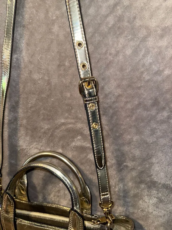 Simply Vera Vera Wang Metallic Gold Satchel with Removable Shoulder Strap - Image 14