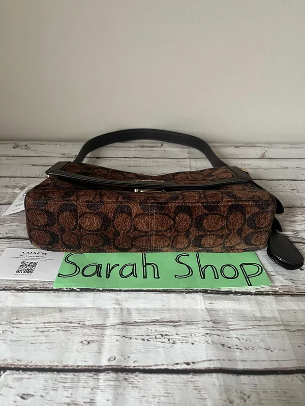 Coach Etta Small Flap Bag In Signature Chenille - Image 8