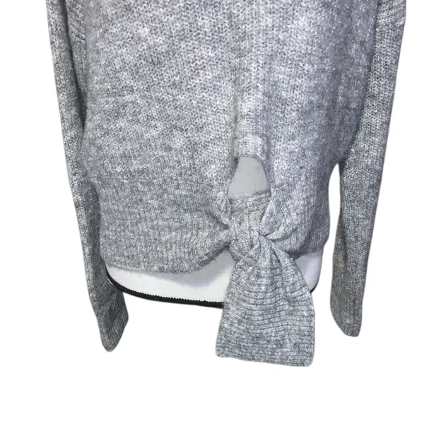 Petal & Pup Captivate Tie Hem Sweater Gray Cozy - Image 5