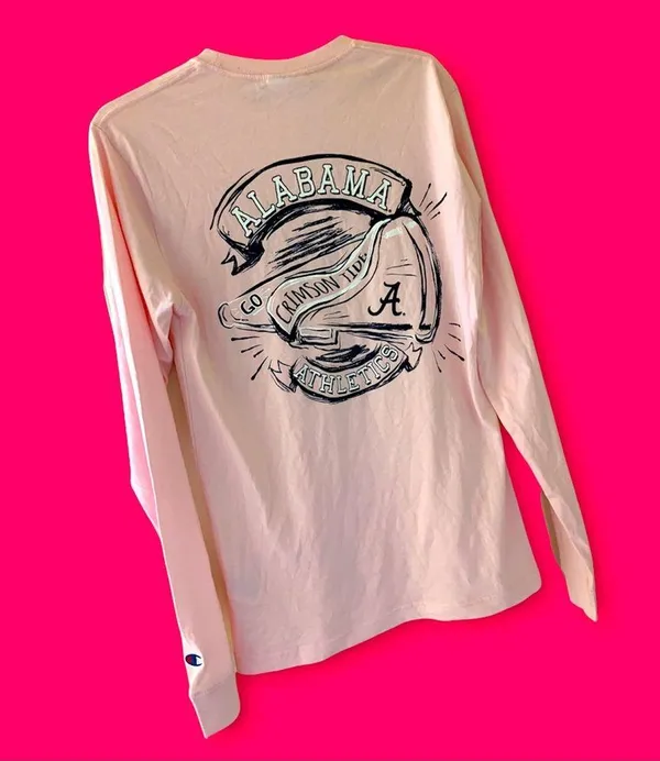 Champion University of Alabama Long Sleeve Tee Cotton Shirt Women Small Football - Image 12