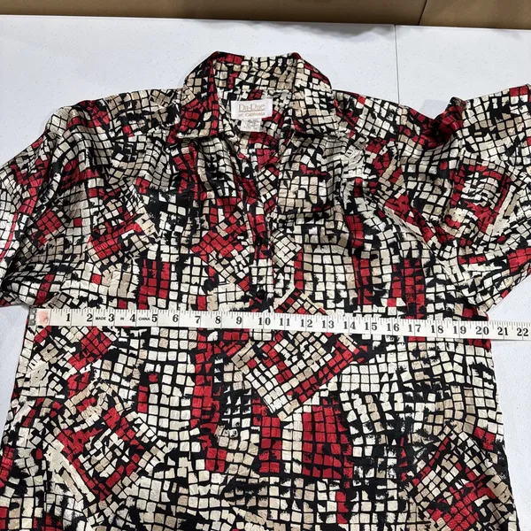 VTG DA-RUE of California Button Up Blouse Shirt Top Colorful Size 10 Artsy Retro - Image 5