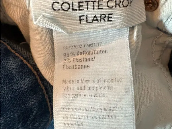 Paige Colette Crop Flare Jeans Womens 24 Light Blue Distressed - Image 7