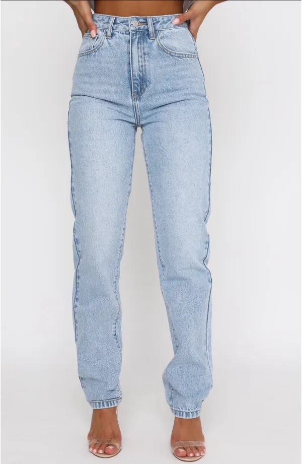 White Fox Who's That Girl Straight Leg Denim Jeans - Image 6