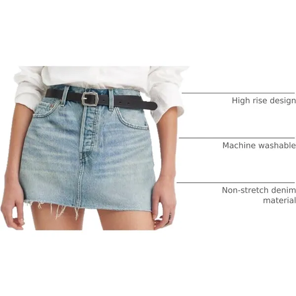 NWT‎ Levi's Icon Denim Mini Skirt High Rise Raw Hem Light Wash Size 28 - Image 4