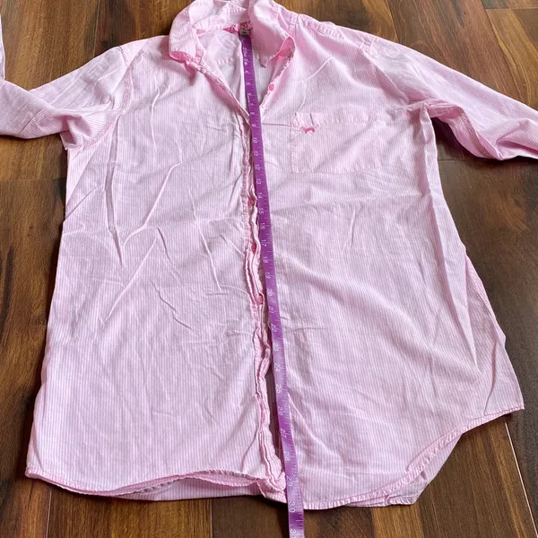 PINK Victorias Secret 2004 Striped Button Down Oversized Sleep Shirt Nightgown - Image 8