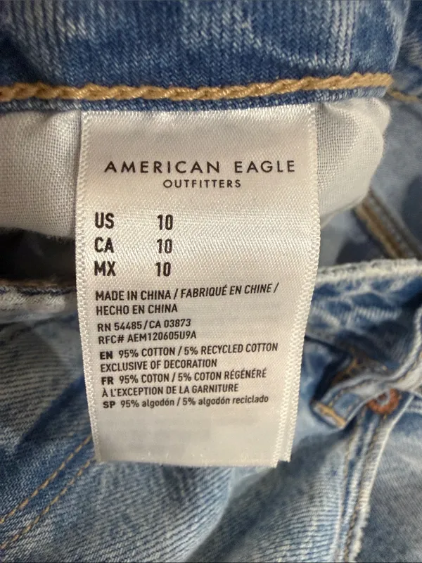American Eagle Light Wash Denim Jeans Skirt - Image 3