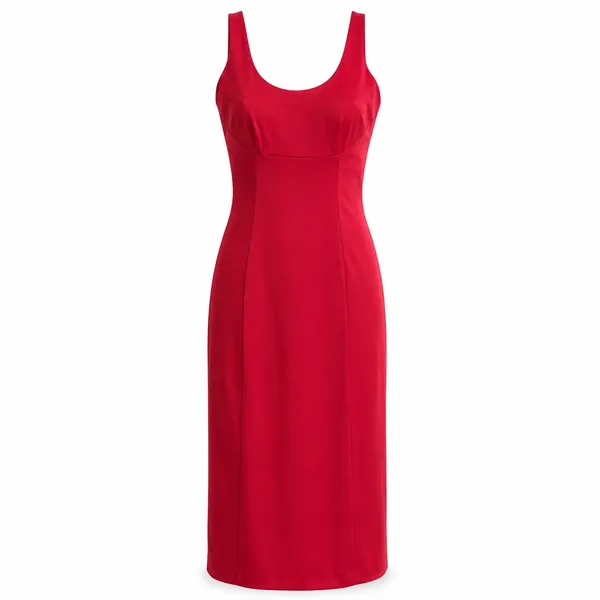 Ann Taylor Red Satin Formal Midi Dress NWT Size 10 - Image 2