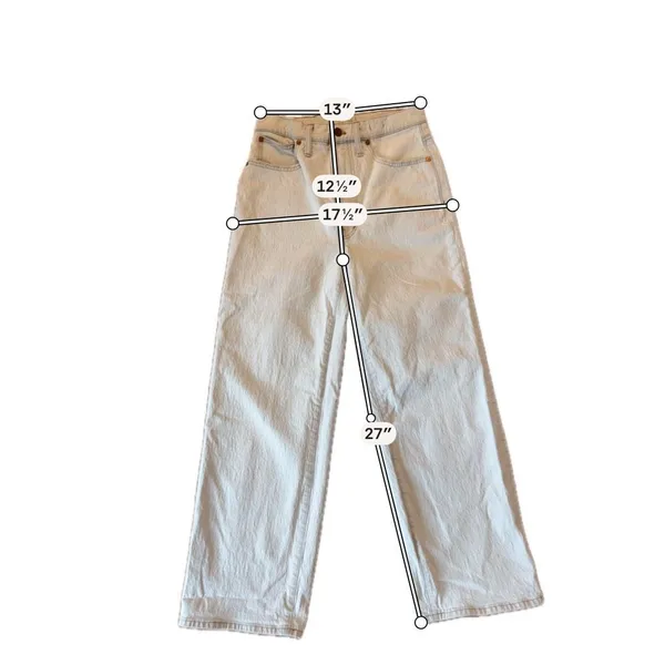 Madewell the perfect vintage wide leg crop Jean light wash size 27 - Image 4