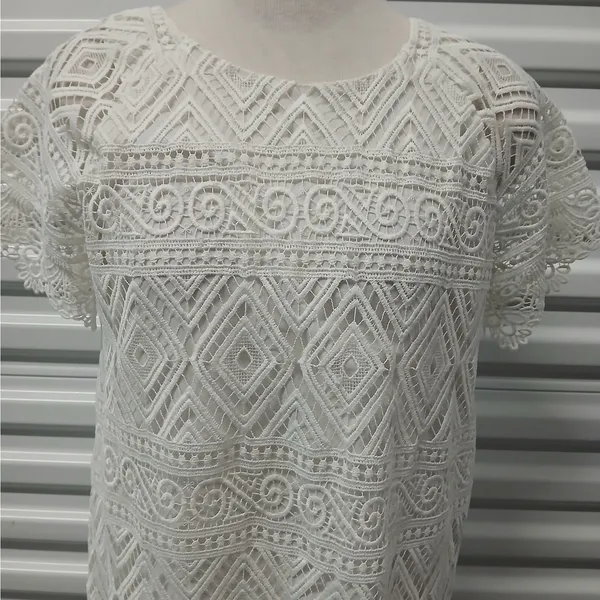 Madewell Embroidered Lace Dress Size 6 White Bridal Shower Wedding Party Fairy - Image 6