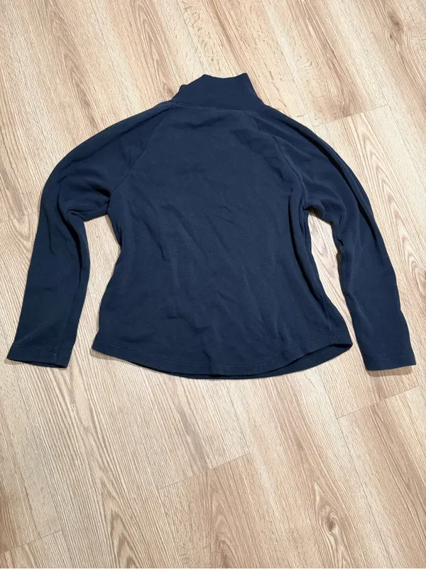 J.Crew Womens M Black Mock Neck Sweatshirt Jeweled Buttons Funnel Neck Pullover - Image 3