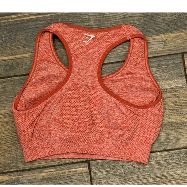 Gymshark Vital Seamless Sports Bra Red Marl Racerback‎ XSmall Gym Yoga Support - Image 5