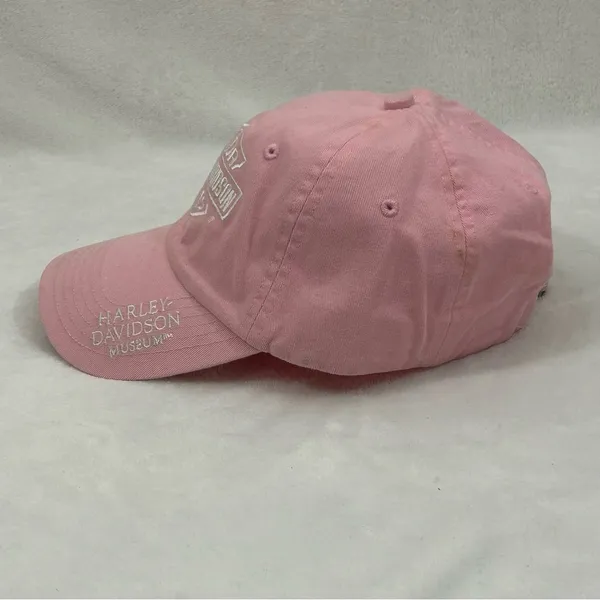 Harley-Davidson Motorcycles Museum Embroidered Logo Pink Adj Baseball Hat Cap - Image 4