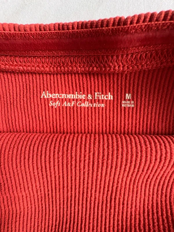 Abercrombie Soft A&F Ribbed Bodysuit Rust M coral - Image 3